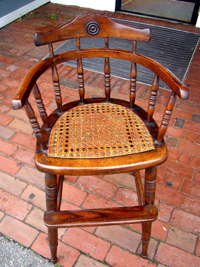 A charming19th century child's high chair with rattan seat circa 1860-1890 — image 2